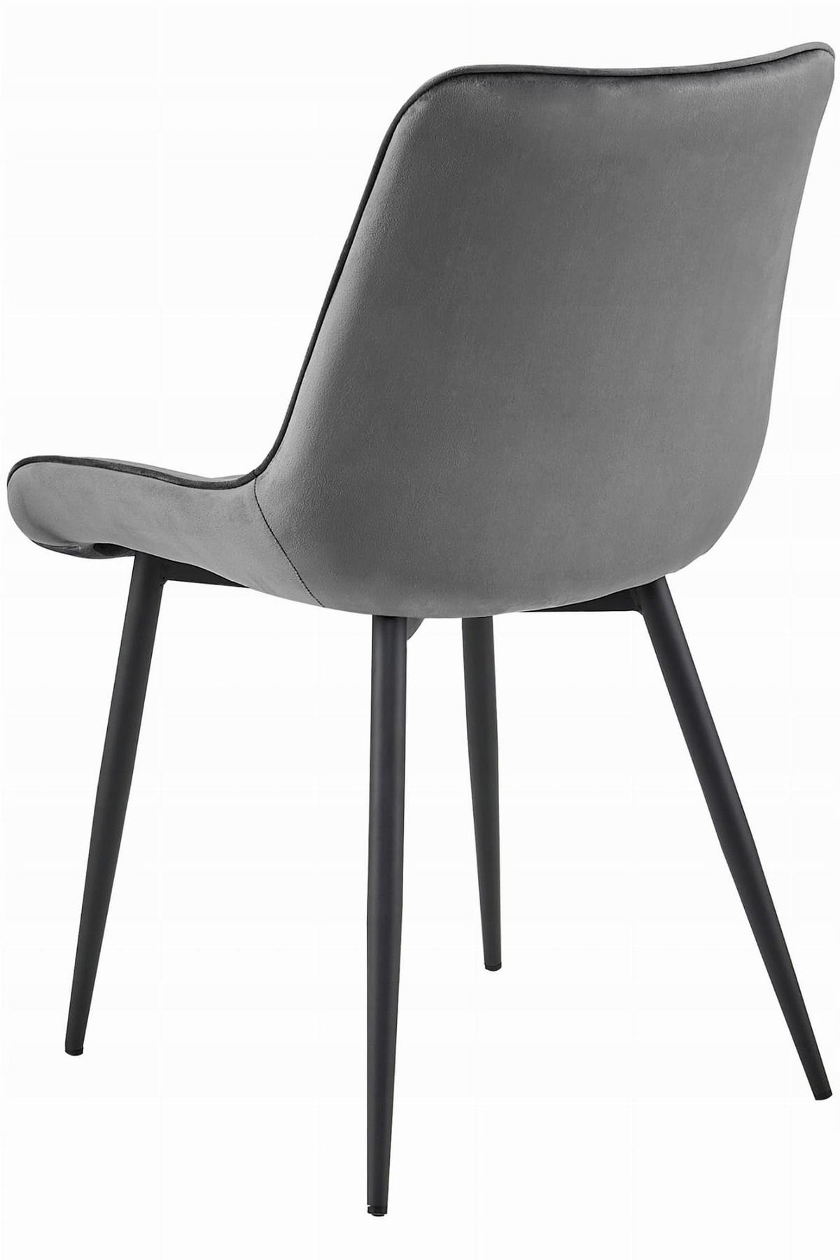 ESSZIMMERSTUHL Dunkelgrauer Velours, geriffelte Rückenlehne, bequeme Sitzfläche - Grau, Textil (56/89/43cm) - Best For Home