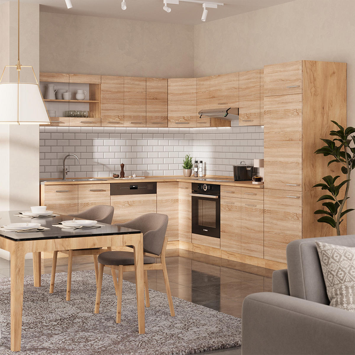 KÜCHENFRONT R-Line Sonoma 29.6 x 71.3 cm Möbelfront für den Apothekerunterschrank - Sonoma Eiche, Holzwerkstoff (29.6/71.3/1.6cm) - Vicco