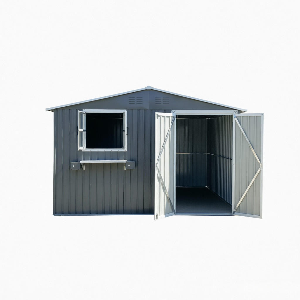 GERÄTEHAUS 295/243.6/199.9 cm Grau (7,19 m²) - Grau, Metall (255.4/199.9/313.1cm) - Oxeza