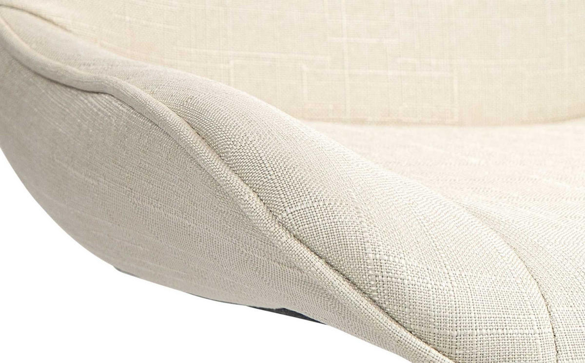 BARHOCKER 2er Set Stoff creme - Chromfarben/Creme, Textil/Metall (49/85/51cm) - CLP
