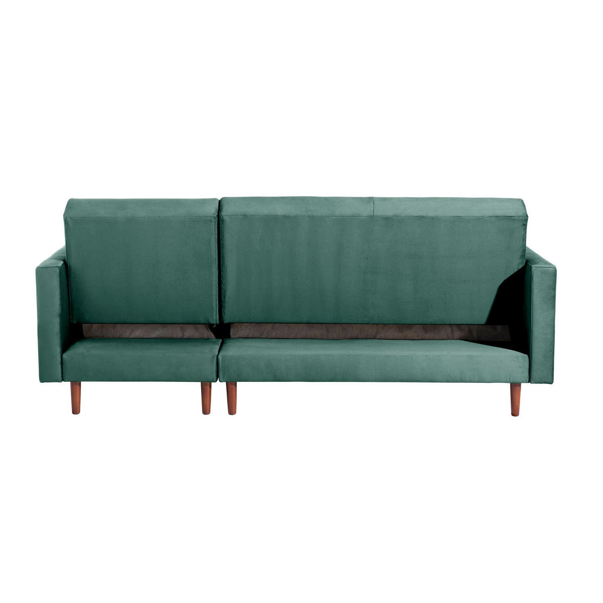FUNKTIONSSOFA mit Hocker Katunia Samtvelours grün - Grün, Kunststoff (222/92/144cm) - 58aufmkessel