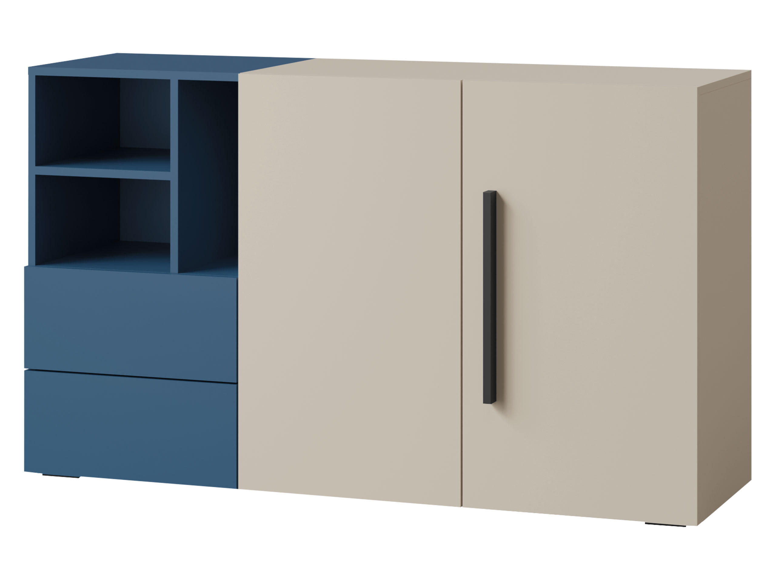 SIDEBOARD Lorin 2D2S LO07 - Kaschmir/Blau, Holzwerkstoff (136/80/40cm) - MIRJAN24