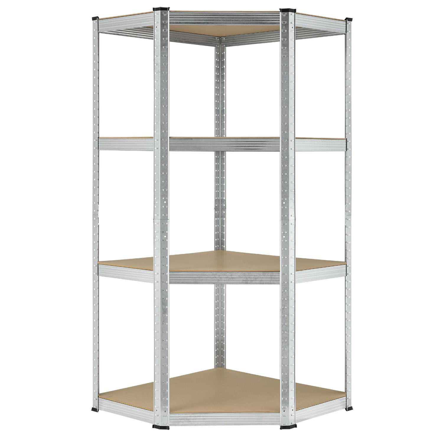 ECKREGAL Lagerregal Corner Easy verzinkt 160x75x75 cm - Silberfarben, Metall (80/160/40cm) - Juskys