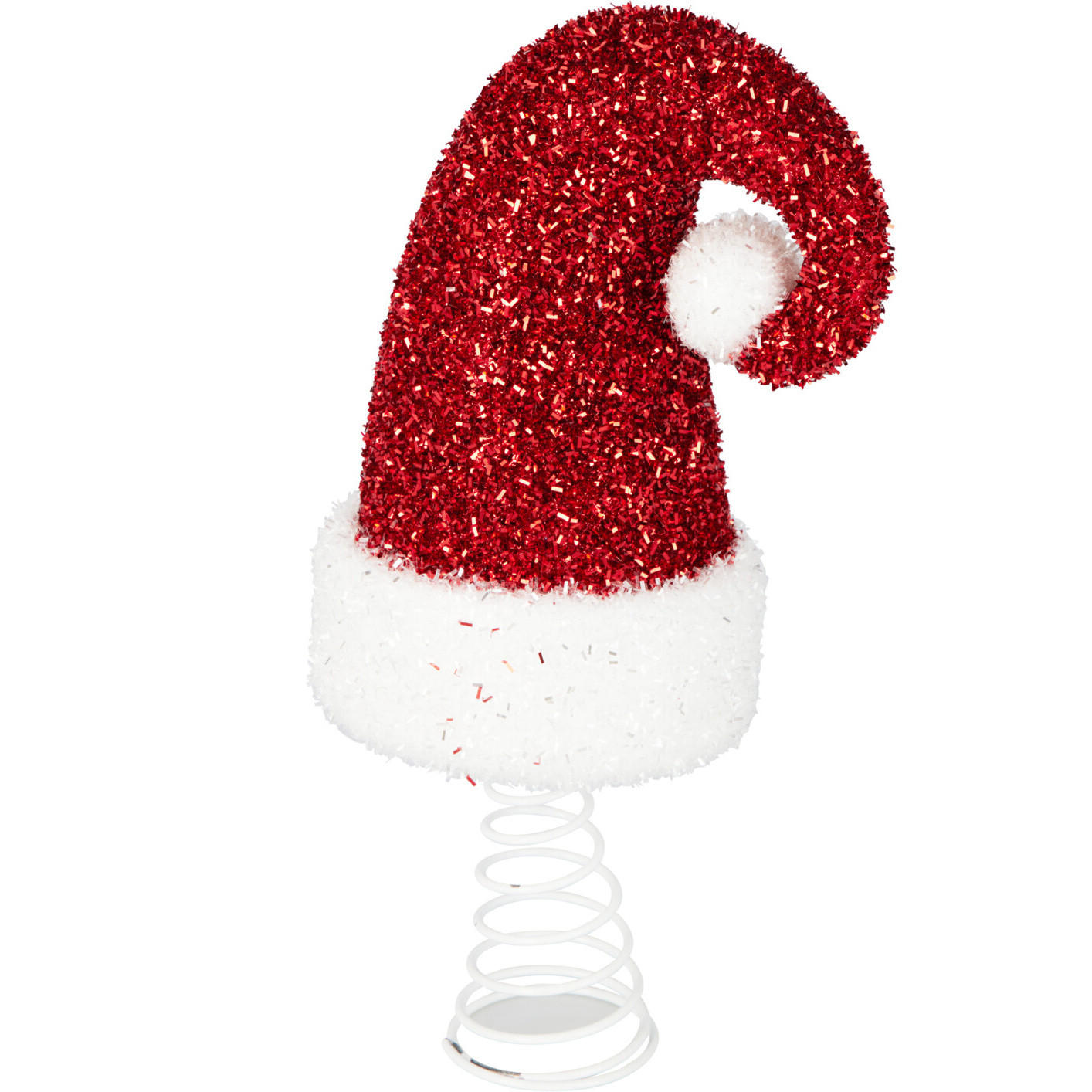 CHRISTBAUMSPITZE Glitzernde Weihnachtsmütze 32 cm - Rot, Textil (32cm) - Home Styling Collection