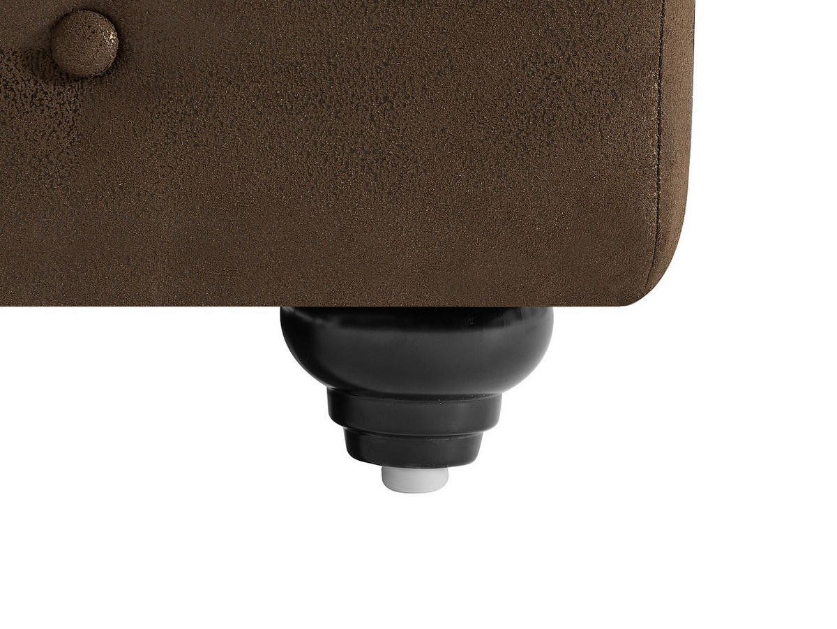 WOHNLANDSCHAFT - Mikrofaser - Vintage-Leder-Optik - CHESTERFIELD - Braun, Textil (290/163cm) - Vente-Unique