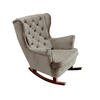SCHAUKELSESSEL mit gepolstertem Sitz und Armlehnen, 102x81x95 cm, Grau_29843 - Braun/Grau, Holz/Textil (81/102/95cm) - DomoHome
