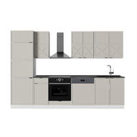 KUHINJSKI BLOK Fame-Line Siva/bež/bela 300 cm , DP Antracit - siva/bela, leseni material (300/206.8/60cm) - Vicco