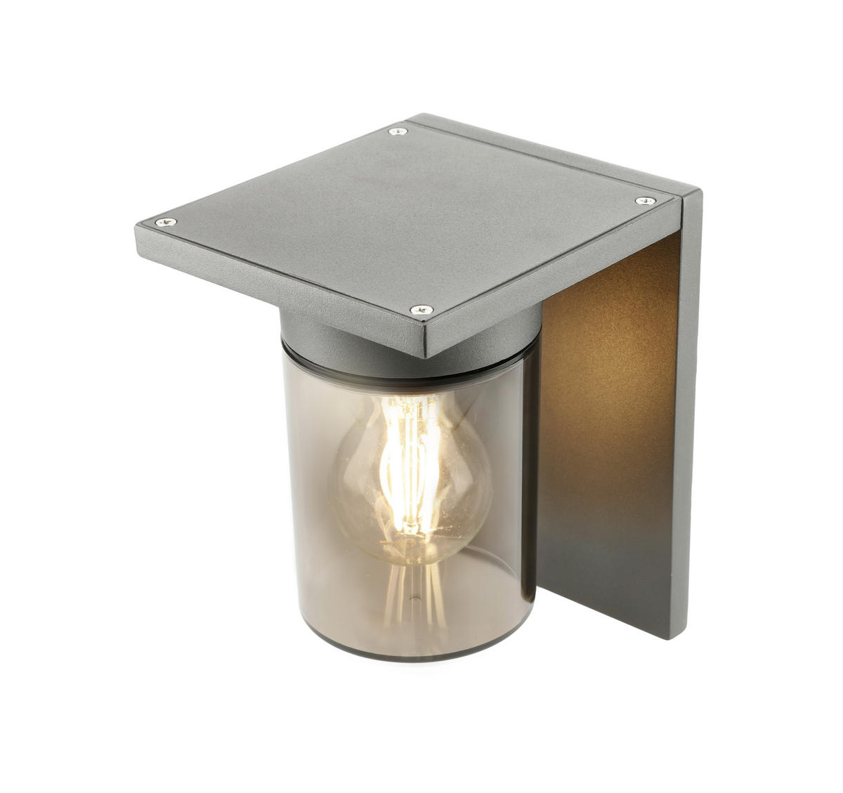 AUSSENWANDLEUCHTEE Anthrazitgrau E27 Rauchfarbener Diffusor IP54 - Dunkelgrau/Anthrazit, Metall (13/18/16.5cm) - CGC Europe