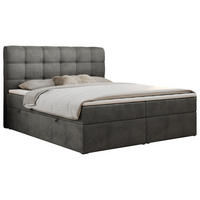 BOXBETT FAST 180/200 Dunkelgrau Velvet - H3 - Dunkelgrau, Holz/Textil (180/200cm) - MKS