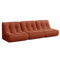 GARTENSOFA mit 3 Sitzplätzen, Terrakotta - Rot, Textil (240/70/90cm) - Oviala