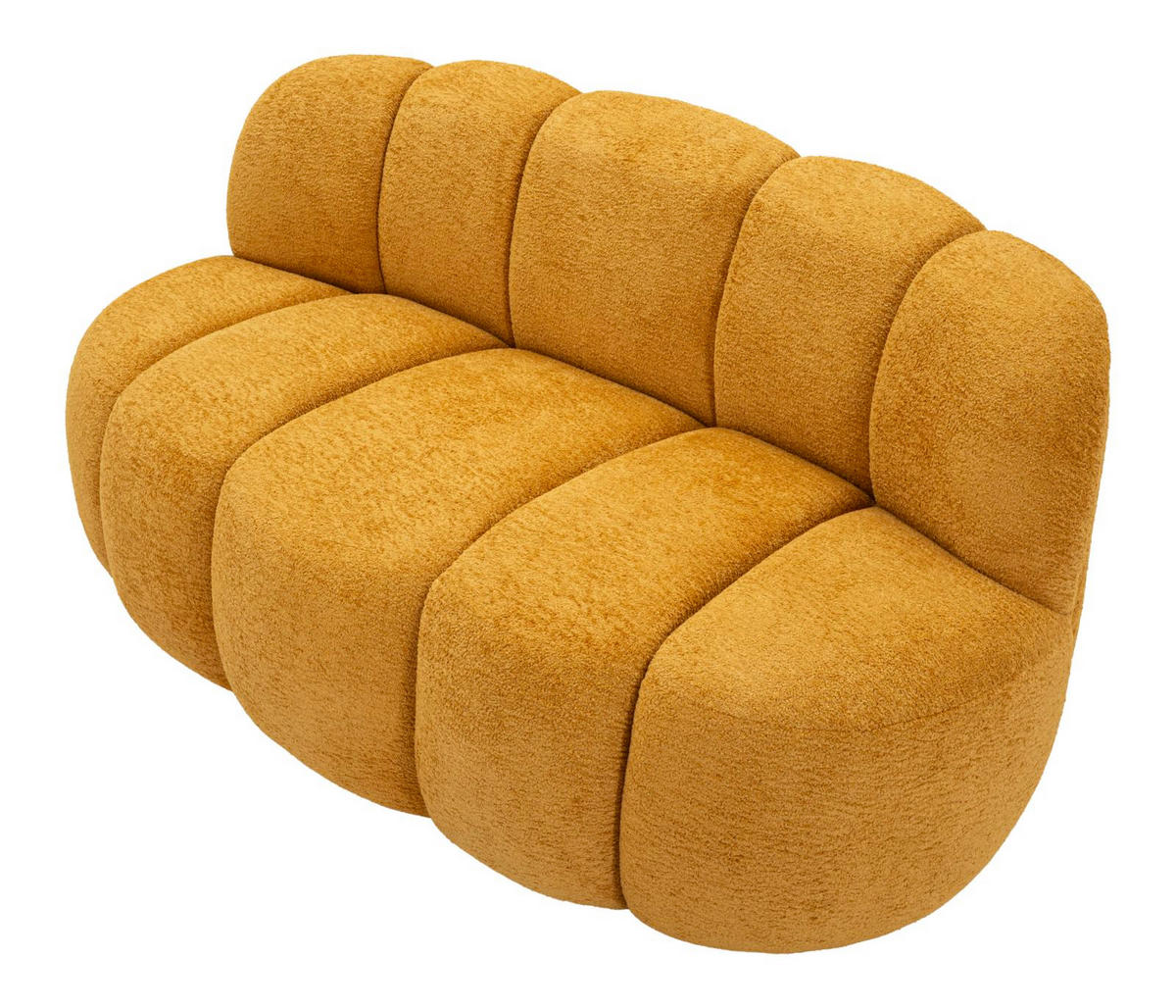 3-SITZER Sofa gepolstert Ball - Gelb - Gelb, Holzwerkstoff/Kunststoff (145/69/80cm) - Pasmara