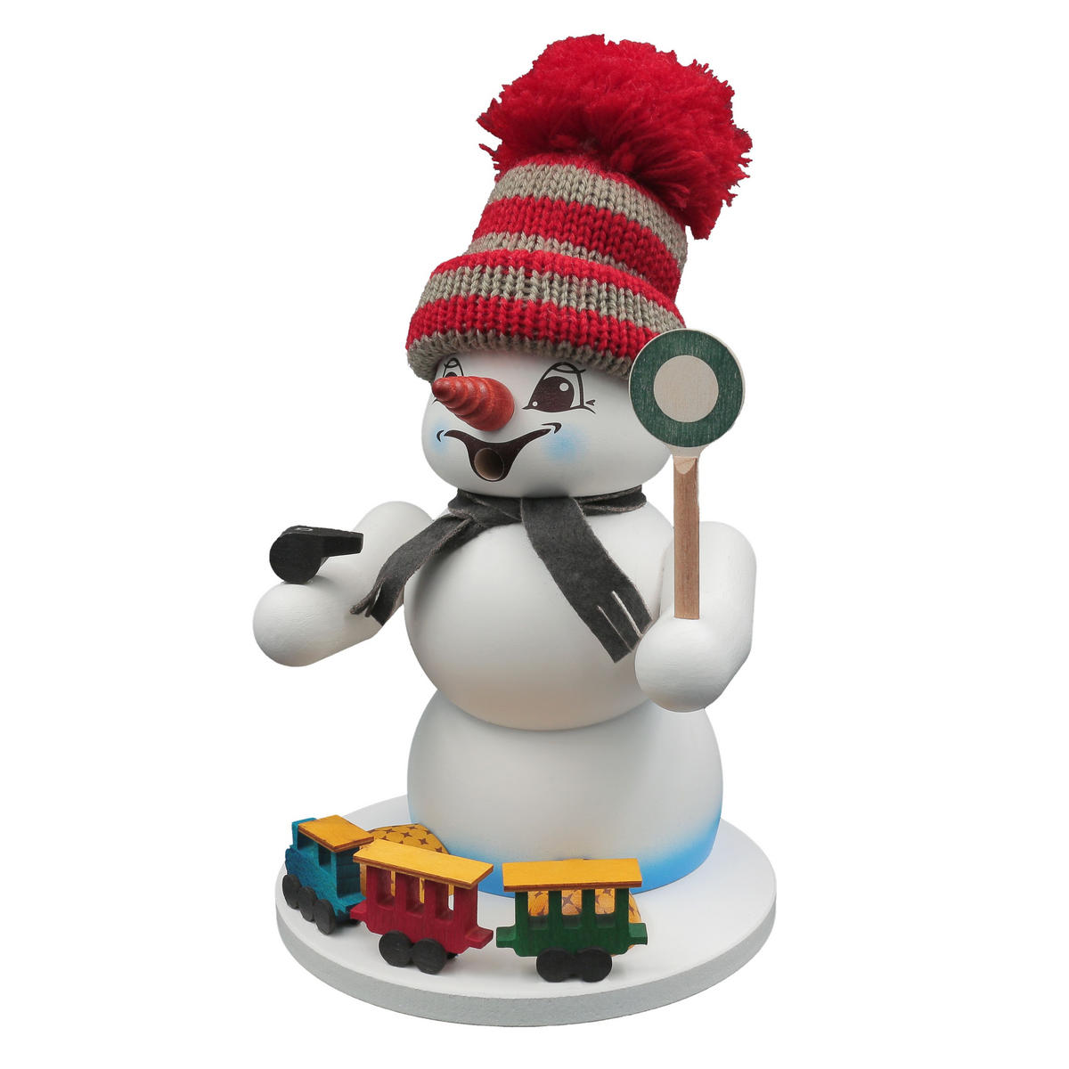 RAUCHFIGUR Schneemann Weiß Eisenbahner 19 cm - Multicolor, Holz (15/19/0.1cm)