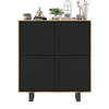 KOMMODE Apollo 4D Eiche wotan Schwarz Matt 113/127/35 cm - Schwarz, Holzwerkstoff/Metall (113/127/35cm) - Meble Lindner