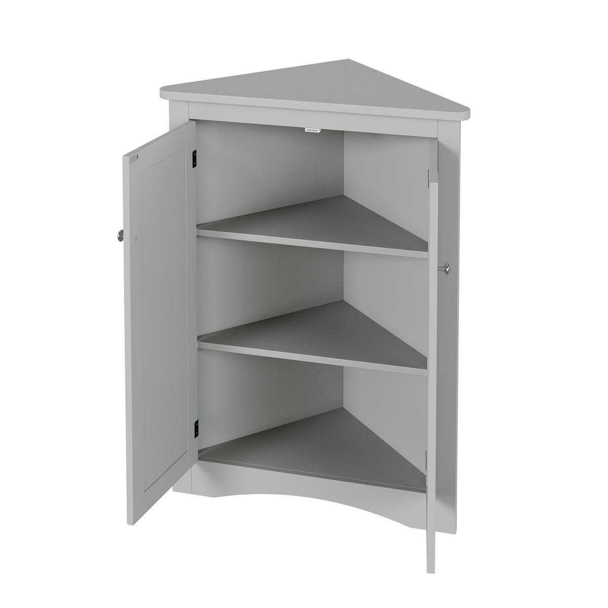 ECKSCHRANK In Grau 90 cm mit 2 Türen & 3 Ebenen - Grau, Holzwerkstoff (61/90/34cm) - Urban Meuble