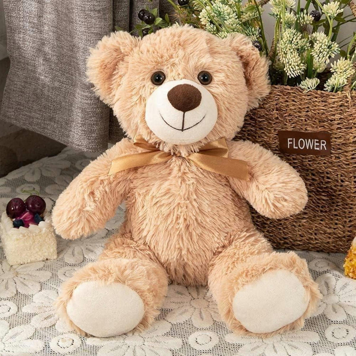 STOFFTIER 3-teiliges Set hellbraun 35 cm - Braun, Textil (50/100cm)