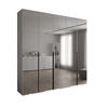 DREHTÜRENSCHRANK 236.7/250/47 5-türig - Schwarz/Weiß, Holz/Metall (250/236.7/47cm) - Abiks Möbel