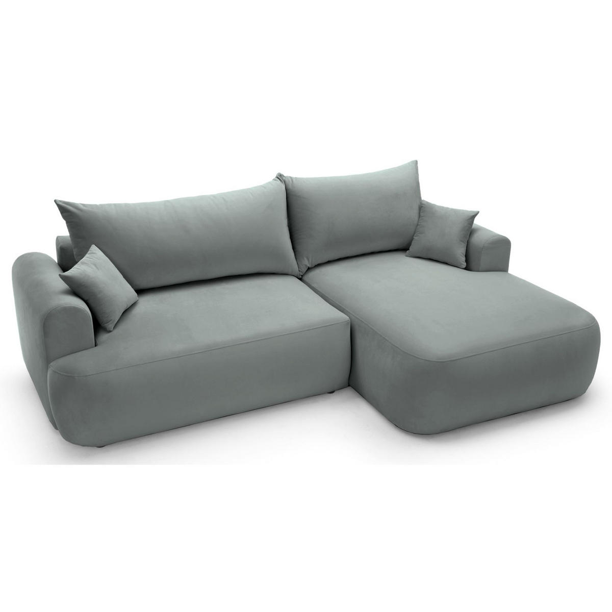 ECKSOFA Ovo Grau mit wasserabweisendem Samtbezug - Schwarz/Grau, Kunststoff/Textil (260/165cm) - Selsey