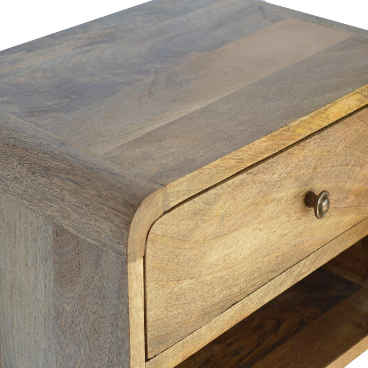 NACHTTISCH aus Massivholz - Eichefarben/Messingfarben, Holz/Metall (45/25/32cm) - Artisan Furniture