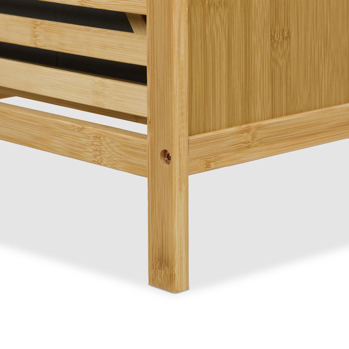WÄSCHEKORB - Hellbraun, Holz/Textil (40/95/33cm) - Relaxdays