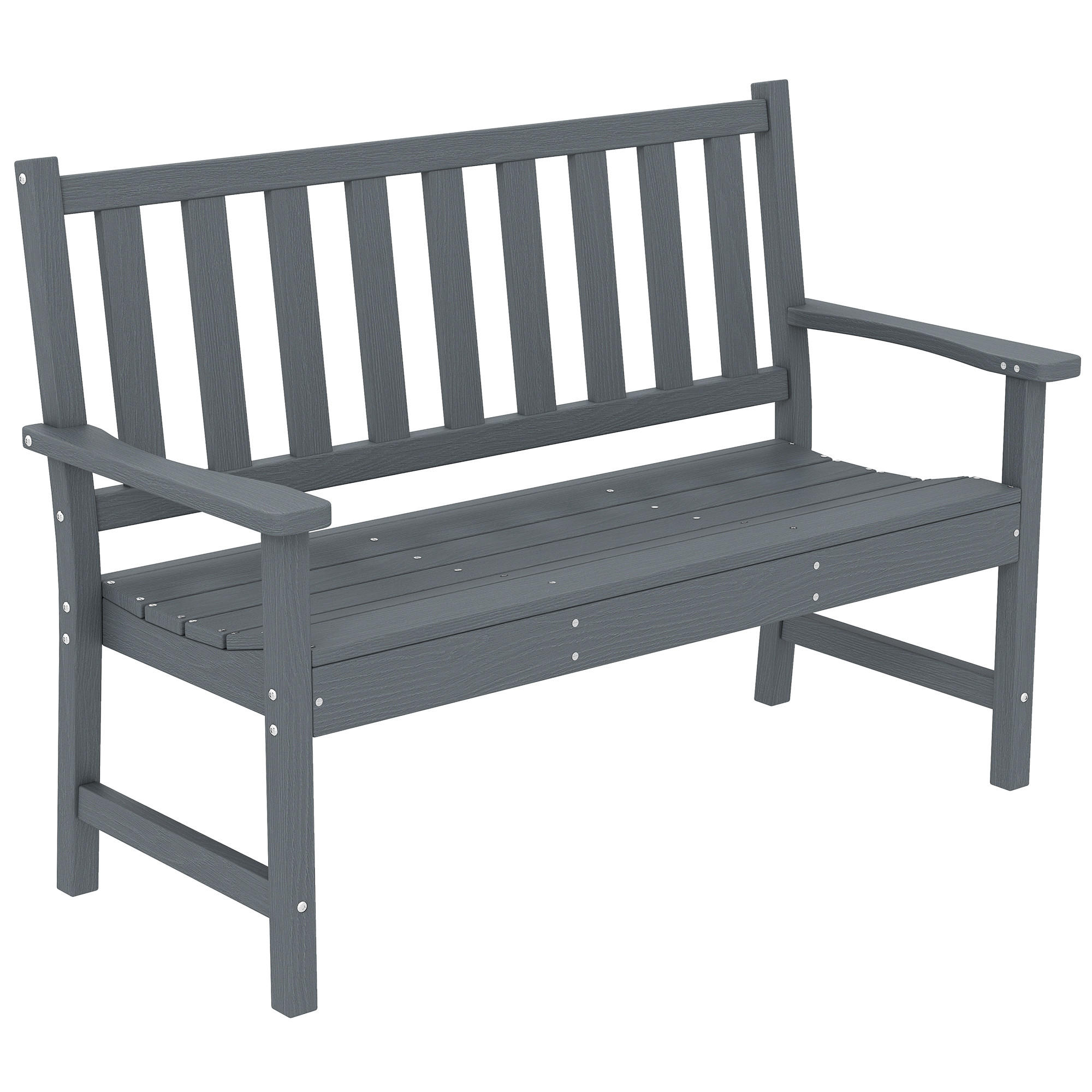 GARTENBANK Kunststoff Grau - Grau, Kunststoff (59/91/130cm) - Outsunny