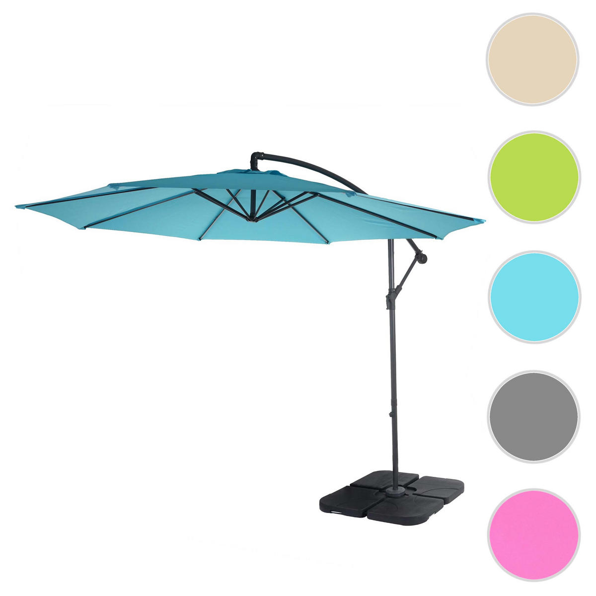 AMPELSCHIRM NEIGBAR Türkis - Türkis, Textil (360/295cm) - MCW