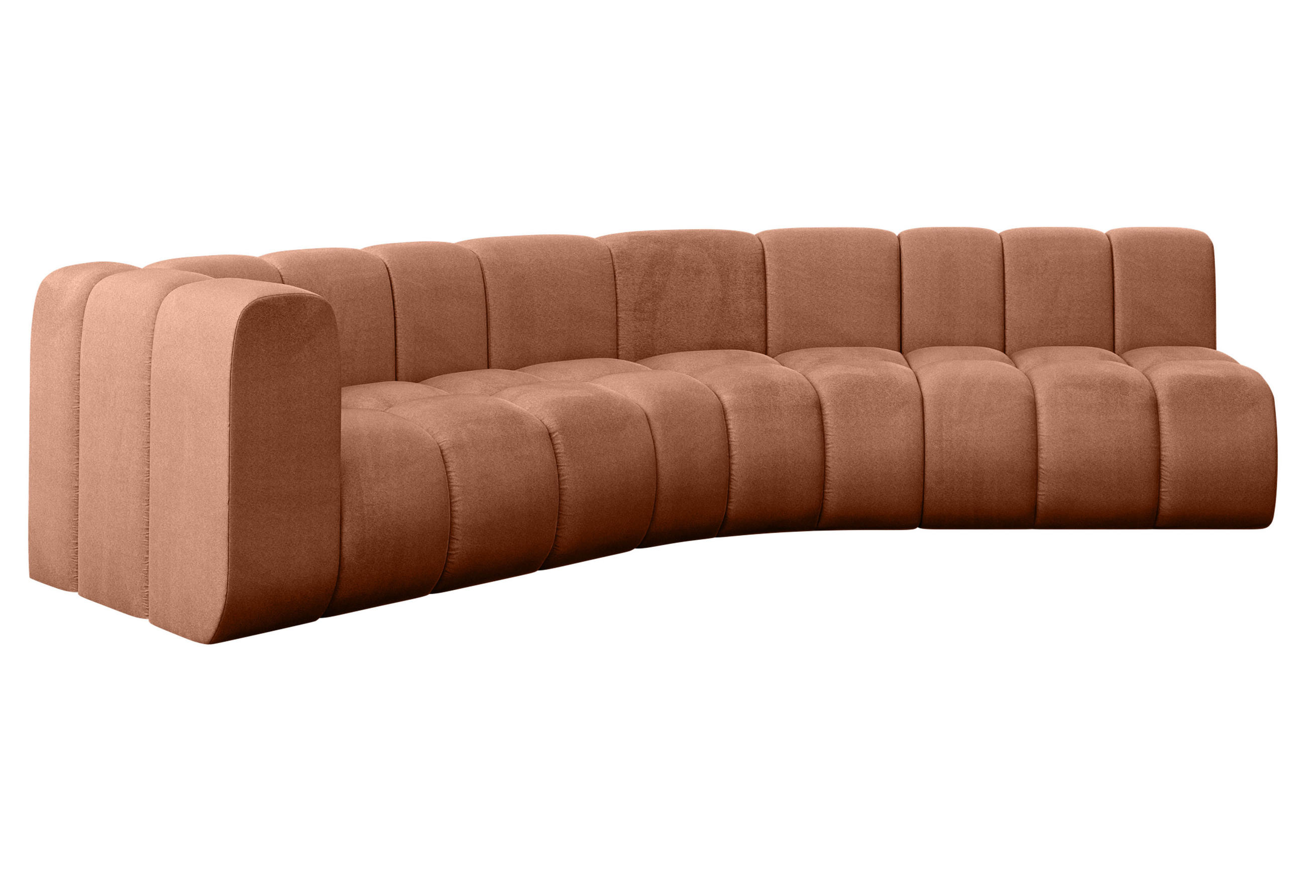 ECKSOFA modulares Sofa Karex-L1 - 308x194x70 cm Apricot - Koralle, Holzwerkstoff/Textil (308/194cm) - ALTDECOR