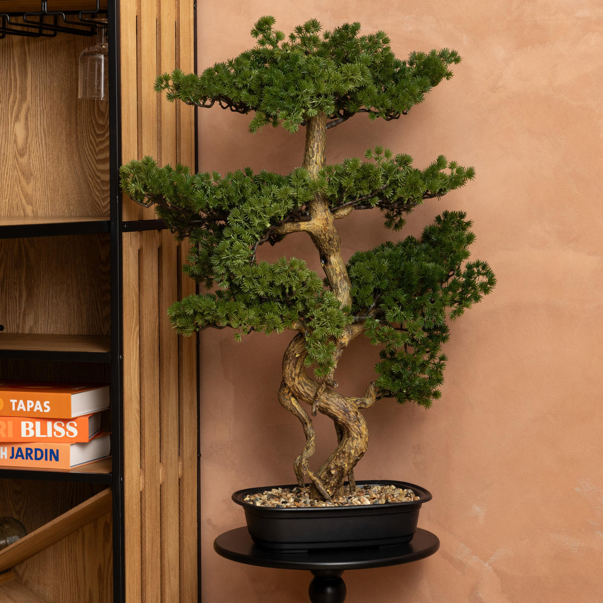 BONSAI-BAUM schwarze Keramikschale Polin 72/36/86 cm - Multicolor, Keramik (86cm) - Atmosphera Createur d´interieur
