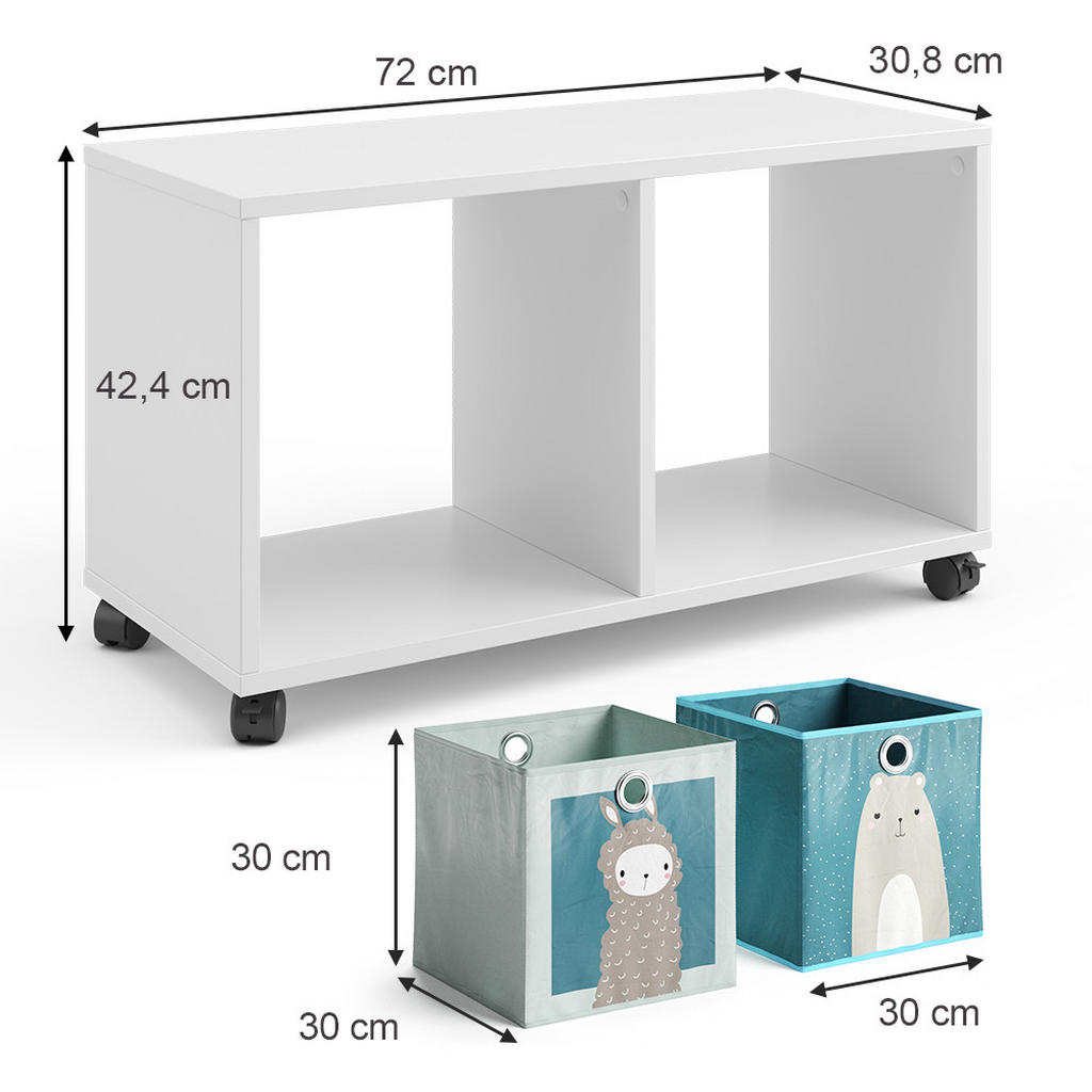 Thumbnail - Vicco Kinderregal, Weiß, Holzwerkstoff, 2 Fächer, Rechteckig, 72x42.4x30.8 cm, Kinder- & Jugendzimmer, Kindermöbel, Kind...