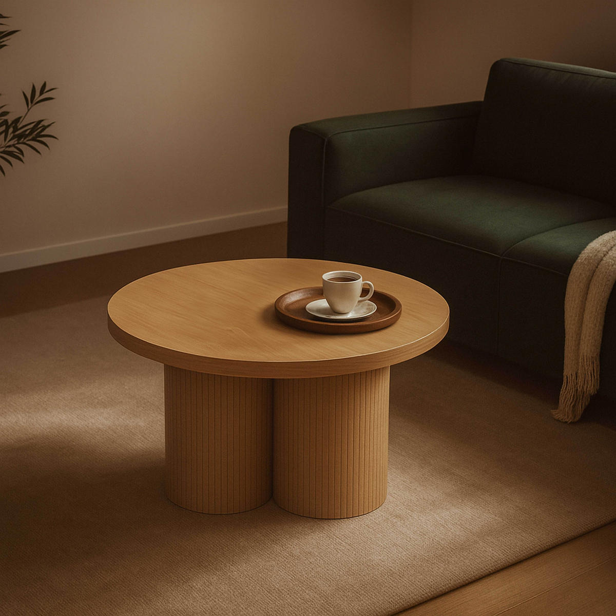 COUCHTISCH, schwarzes Holzeffekt - Schwarz, Holz (80/80/45cm) - Oviala