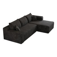 ECKSOFA DE-34833 2-Sitzer Chaiselongue rechts Schwarz - Schwarz, Textil (151/241cm) - ComfortXL