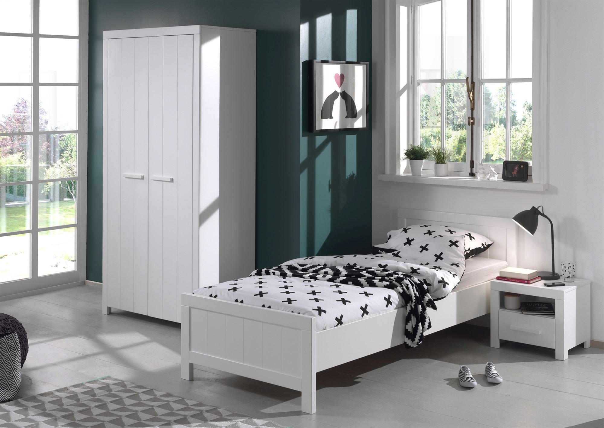 JUGENDZIMMEREINRICHTUNG Karalynn 3 Jugendzimmer komplett MDF Weiß - Weiß, Holz (220/77/120cm) - 58aufmkessel