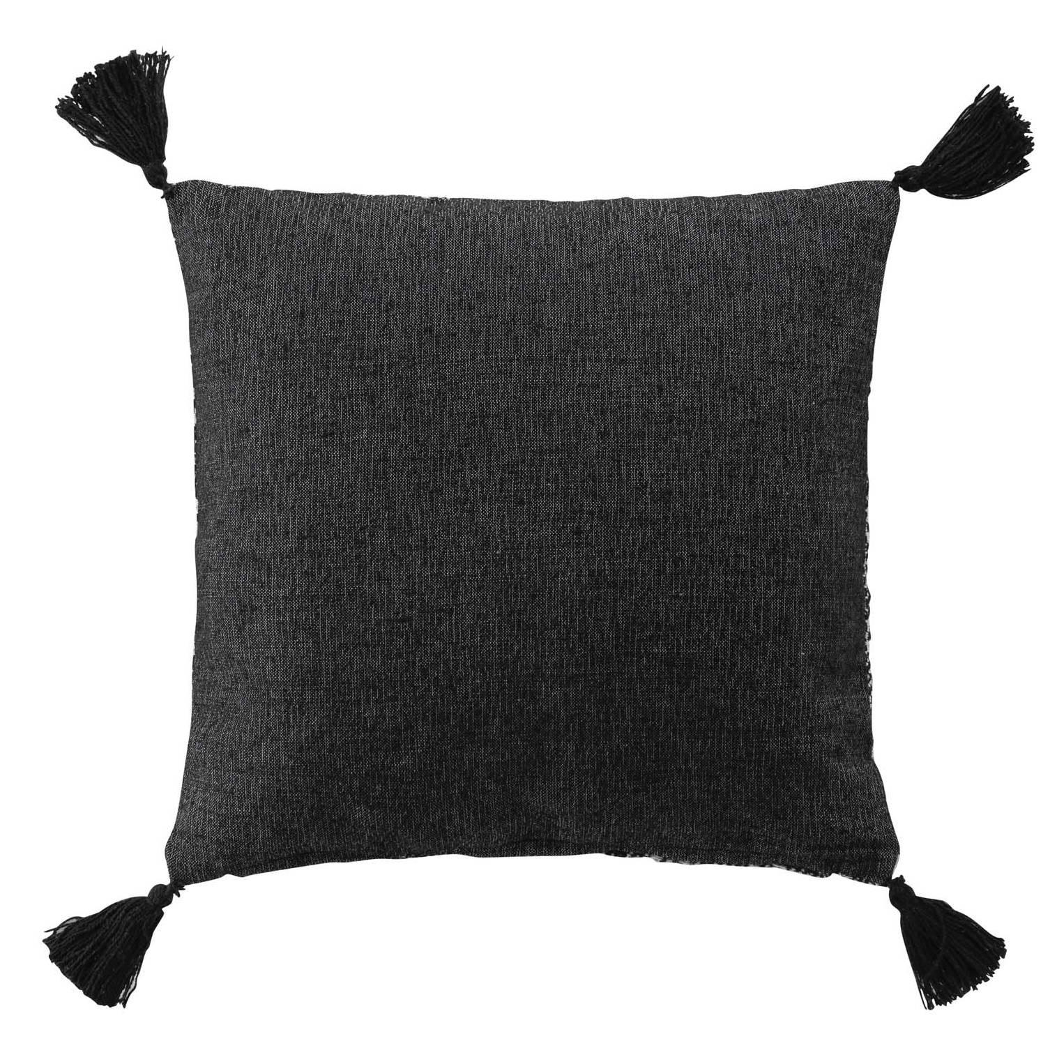 ZIERKISSEN Janna 40/40 cm - Schwarz, Naturmaterialien (40/40cm) - Douceur d´intérieur