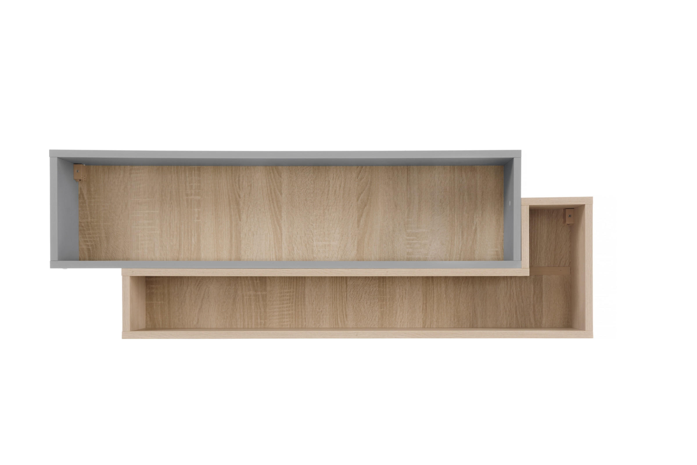 KINDER-WANDREGAL OLAF 07 115/25/40 in Platin Grau / Biskuit Eiche - Eichefarben/Grau, Holzwerkstoff (115/40/25cm) - Deine Möbel 24