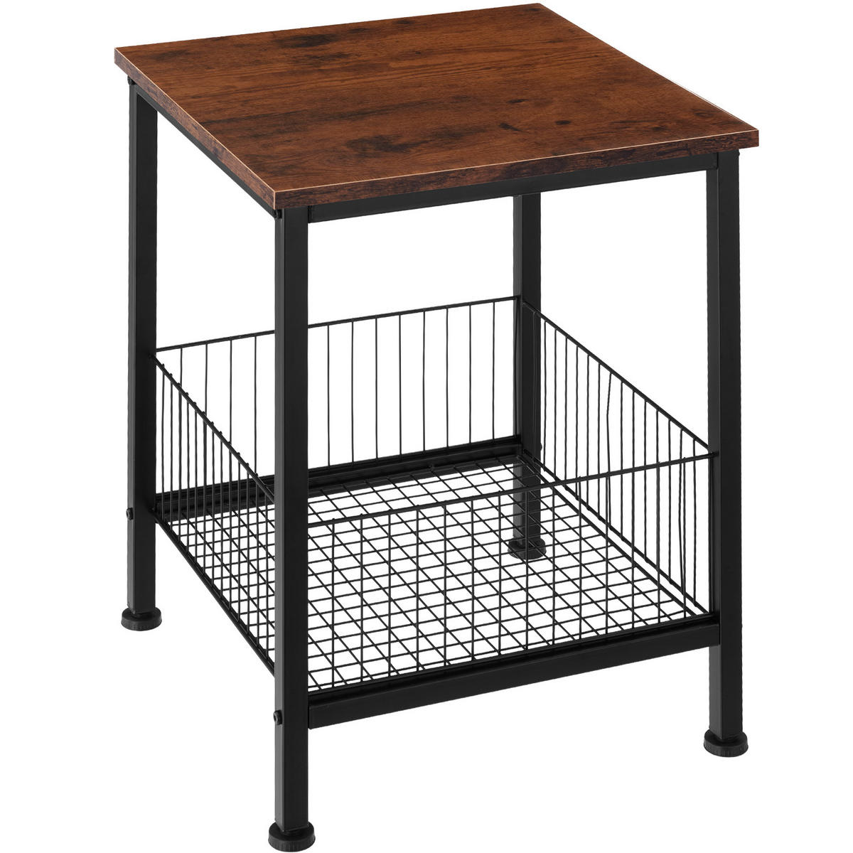 BEISTELLTISCH Grimsby,40 x 40 x 55,5 cm,Industrial Holz dunkel, rustikal - Rostfarben, Holzwerkstoff (40/40/55.5cm) - tectake