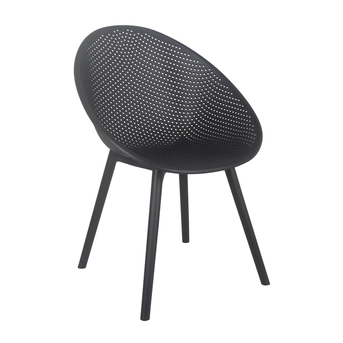 GARTENSTUHL 4-tlg., Schwarz - Schwarz, Kunststoff (59/59cm) - Oviala