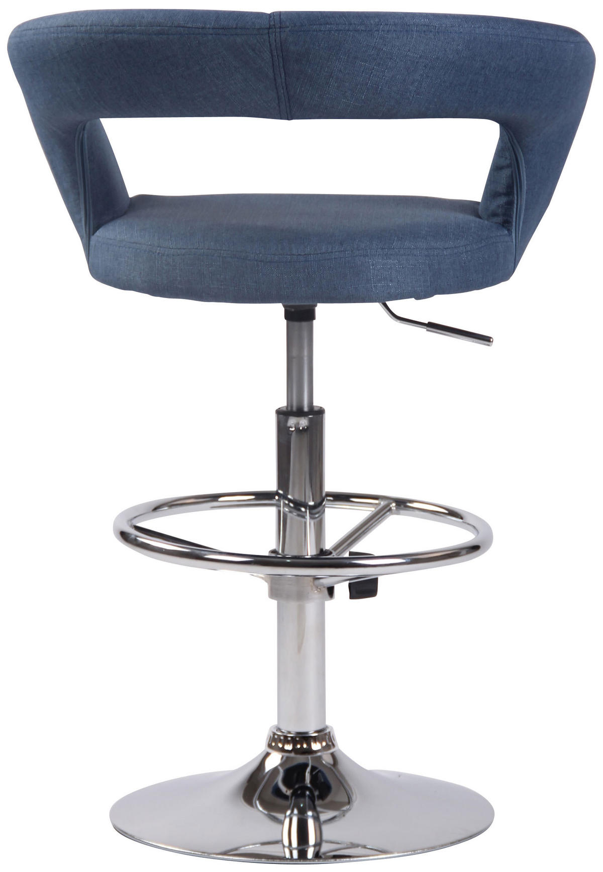 BARHOCKER Stoff blau - Chromfarben/Blau, Textil/Metall (58/82/47cm) - CLP