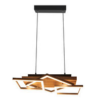 LED PENDELLEUCHTE Xandris 55/31/120 cm - Schwarz/Braun, Holz/Metall (55/31/120cm) - ZMH