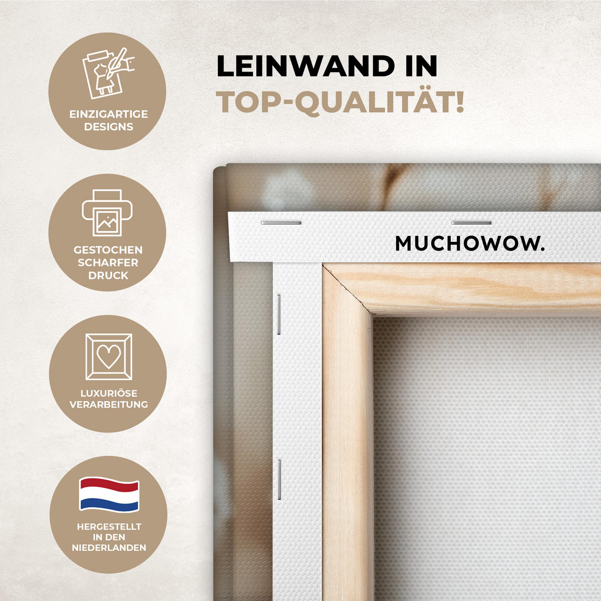 LEINWANDBILD Blumen - Winter - Weiß - Schnee - Beige 40x60 cm - Creme, Textil (40/60cm) - MuchoWow