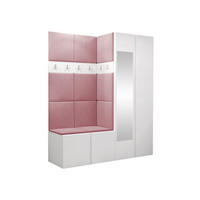 GARDEROBEN-SET Orion XII - Weiß/Rosa, Holzwerkstoff/Kunststoff (158/186/46cm) - MIRJAN24