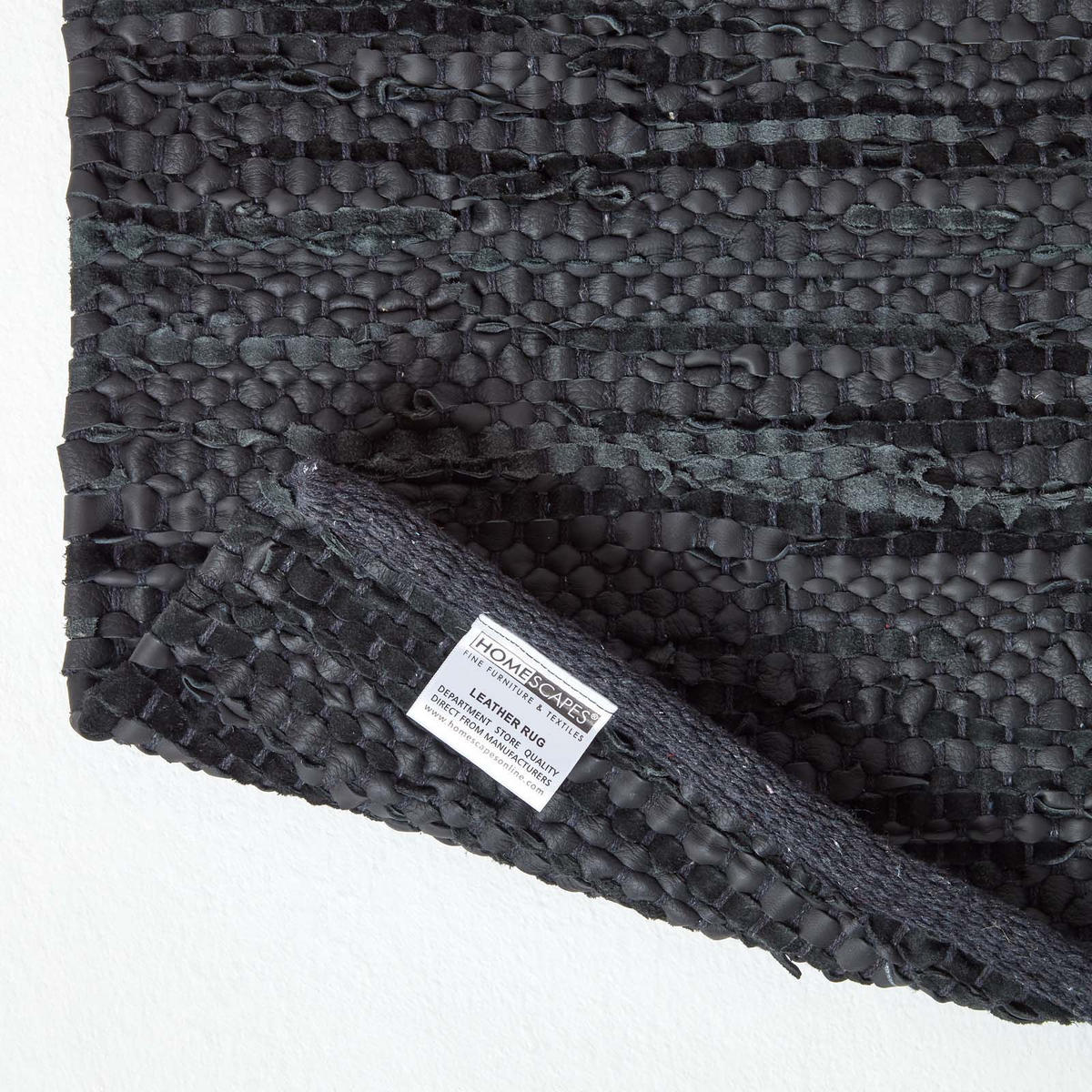 LEDERTEPPICH Denver gewebt 90/150 cm - Schwarz, Leder (90/150cm) - Homescapes