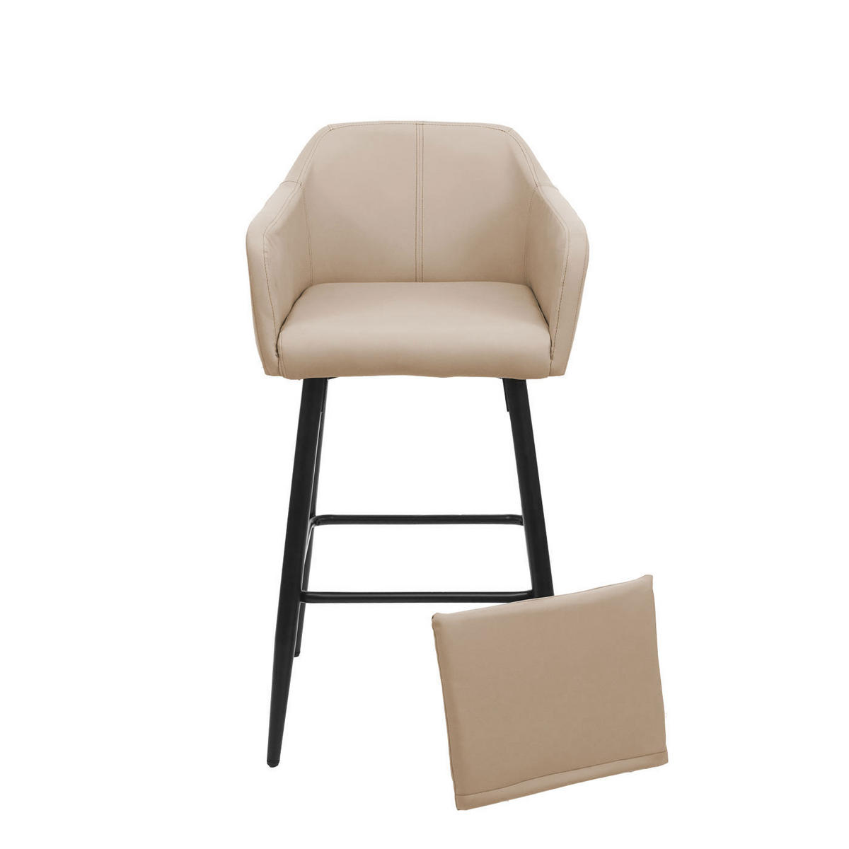 BARHOCKER Beige 2er-Set - Beige, Textil (54/105/53cm) - MCW