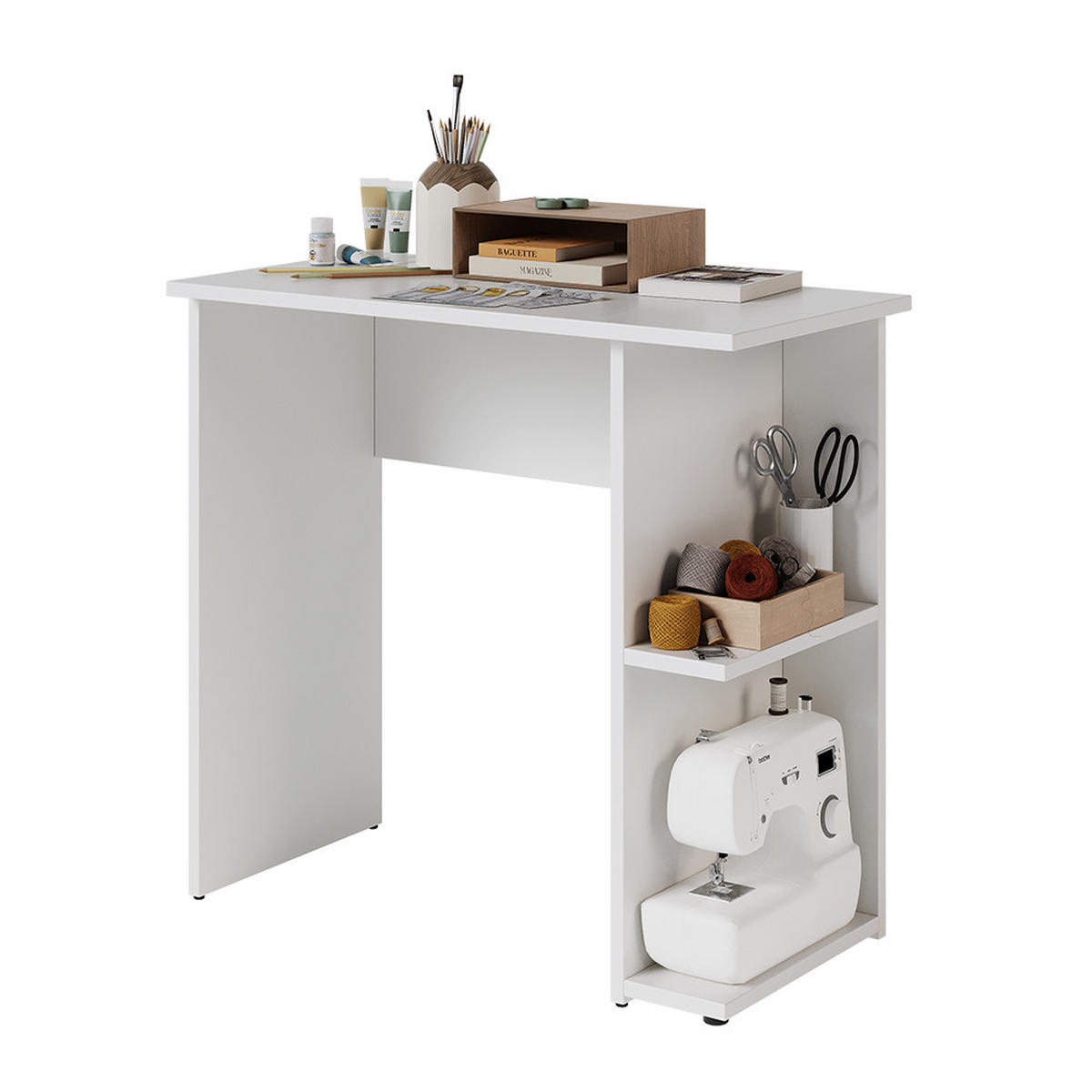 PSACÍ STŮL Simple Bílá - bílá, kompozitní dřevo (40/80/76cm) - Vicco