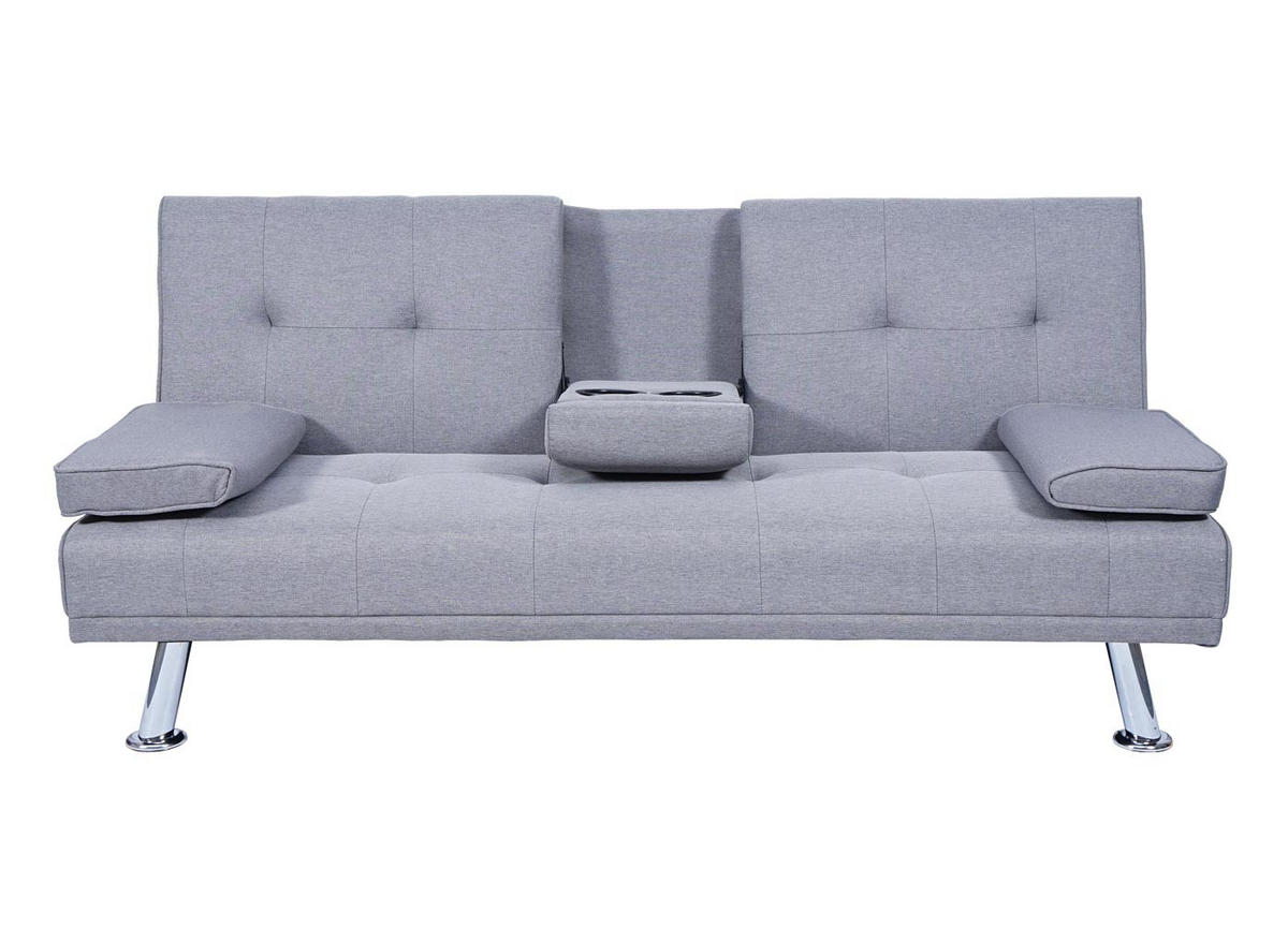 3-SITZER-SOFA Hellgrau - Hellgrau, Textil (166/77/81cm) - MCW