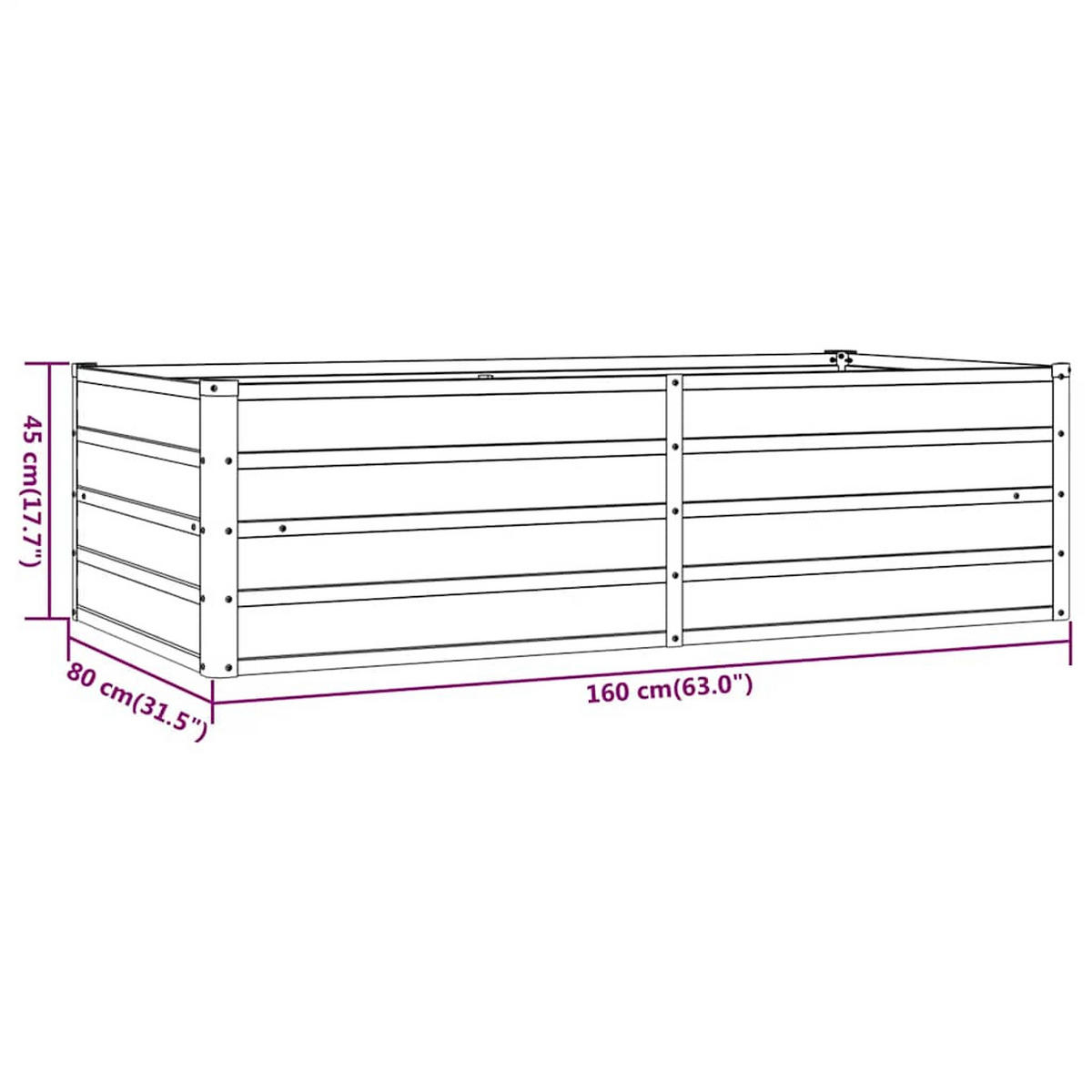 HOCHBEET Rostig 160/80/45 Cm Cortenstahl - Rostfarben, Metall (80/45/160cm) - vidaXL