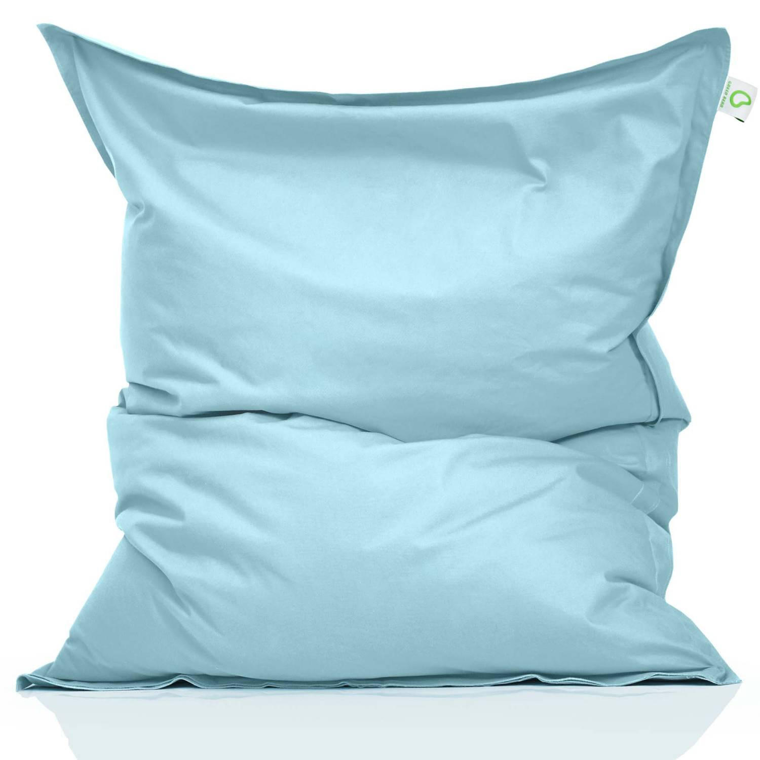 RIESEN-SITZSACK "Square" XXL - Baumwolle - Hellblau, Textil (140/25/180cm) - Green Bean