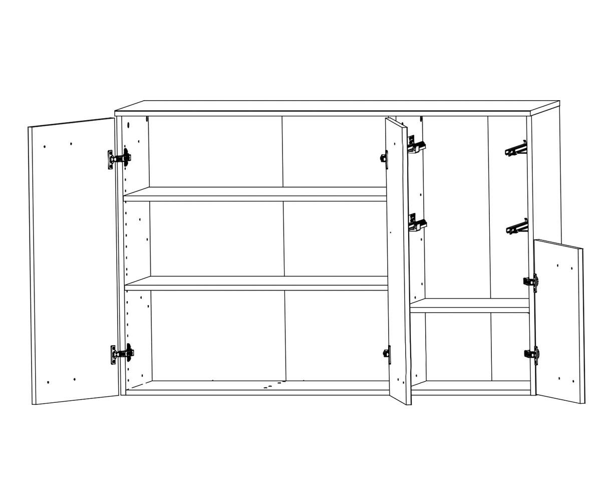 KOMMODE Level weiß 122 / 41 / 84cm - Weiß/Grau, Holz/Holzwerkstoff (122/84/41cm) - Wimex