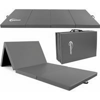 GYMNASTIKMATTE zum Wenden - 180/60/5 cm Faltbare Turnmatte - Grau, Kunststoff (60/180cm) - eyepower