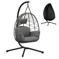 HÄNGESESSEL Metallrahmen mit Schutzhülle 130 kg - Grau, Metall (105/196/105cm) - Kaket