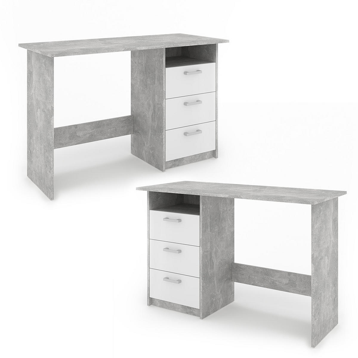SCHREIBTISCH Meiko Beton 120 x 50 cm - Grau, Holzwerkstoff (50/120/76.6cm) - Vicco