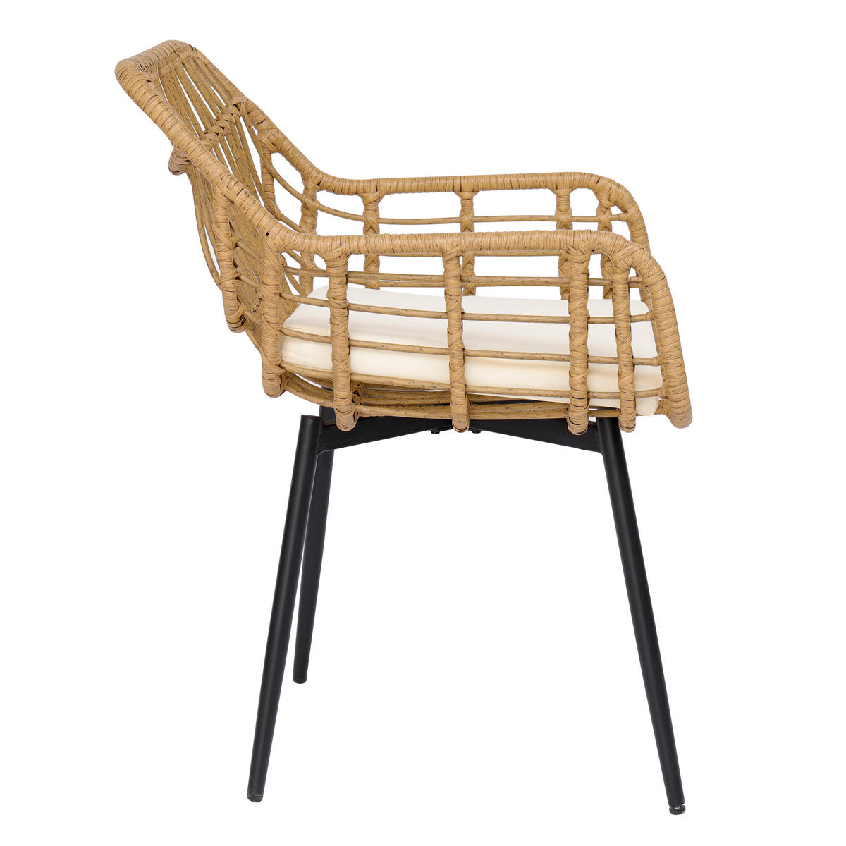 STUHL 2er-Set Rattan Braun - Braun, Holz (55/85/47cm) - Nordlys